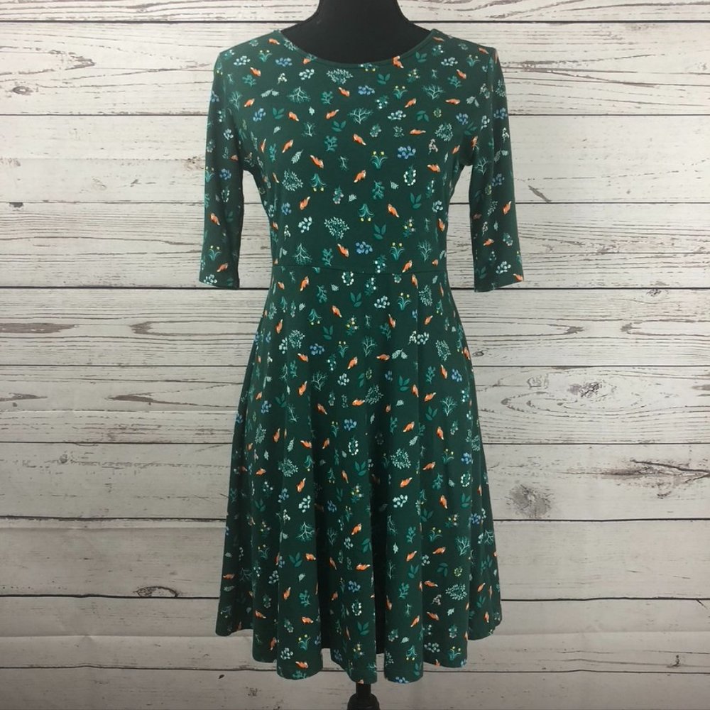 Old Navy Fox Print Dress 3/4 Sleeves
